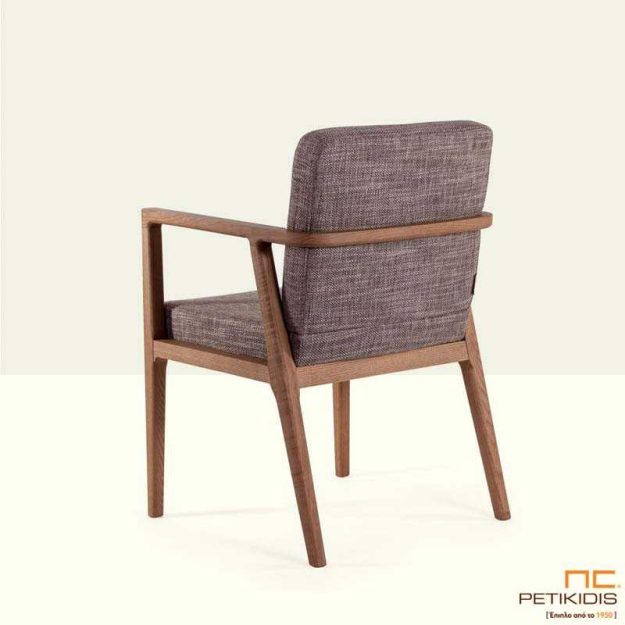 Κλασική Τραπεζαρία Καρεκλοπολυθρόνα MORONA (A71) - Ύφασμα & Ξύλο Δρυς