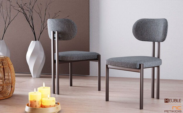 Καρέκλα Νο400 σε μεταλλική βάση και γκρί ύφασμα αδιάβροχο και αλέκιαστο. Δίνεται η δυνατότητα επιλογής υφάσματος.