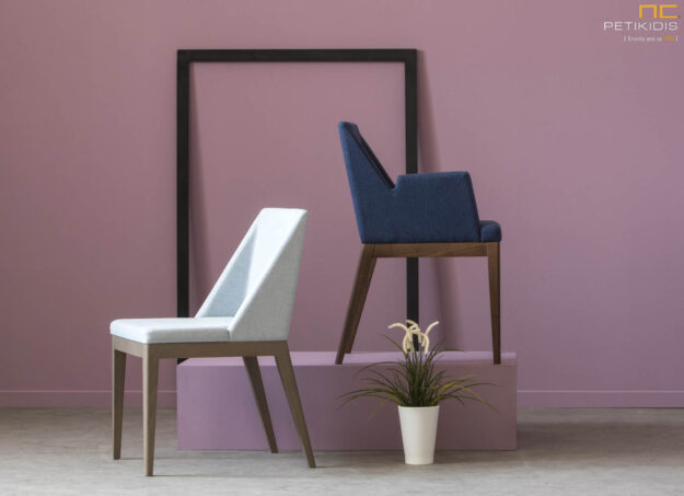 Καρέκλα και καρεκλοπολυθρόνα Malta με μασίφ ξύλινη βάση. Διατίθεται σε μεγάλη ποικιλία χρωμάτων ξύλου και υφασμάτων. Μοντέρνος και minimal σχεδιασμός.