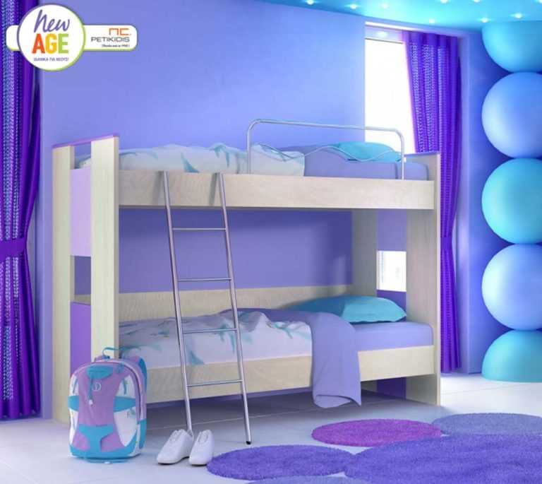 Παιδικό & εφηβικό δωμάτιο Αμοργός 3 με κουκέτα. Διατίθεται σε ποικιλία χρωμάτων.