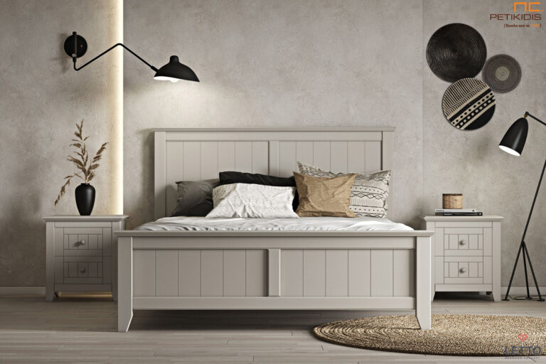 Κρεβατοκάμαρα Ισαβέλλα με λάκα σε μπεζ χρώμα. Ιδανική για κλασσικό και country style. Διατίθεται σε μεγάλη ποικιλία χρωμάτων.