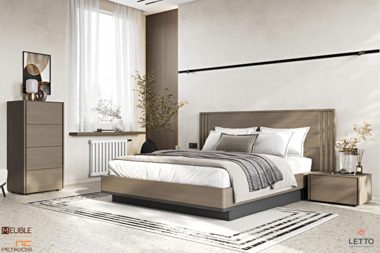 Letto Κρεβατοκάμαρα με αποθηκευτικό χώρο Cliff collection D17 σε μοντέρνο και minimal style κατασκευασμένη με καπλαμά φυσικού ξύλου δρυς, λάκα και στοιχεία ψάθας στο κεφαλάρι. Διαθέτει προαιρετικά κρυφό φωτισμό.