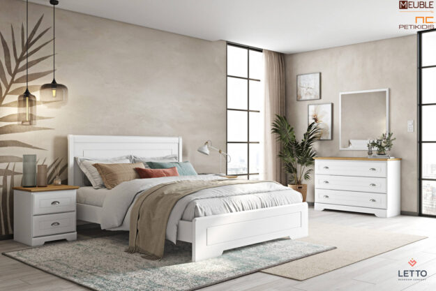 Μοντέρνες Κρεβατοκάμαρες Letto κρεβατοκάμαρα Land collection L21 matte κατασκευασμένη από μασίφ ξύλο δρυς και λάκα σε ποικιλία χρωμάτων.