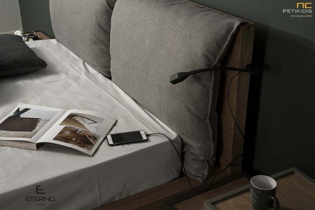 Κλασική Τραπεζαρία Κρεβατοκάμαρα New Free με Τουαλέτα από Ξύλο Δρυ Λάκα - Υφασμάτινο Κεφαλάρι