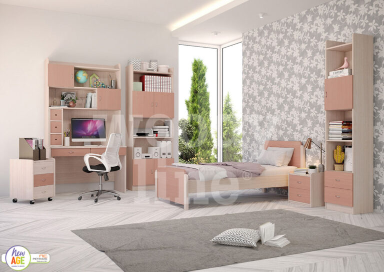 Παιδικό & εφηβικό δωμάτιο Άνεμος 2 από ξύλο οξιά. Εργονομία και αποθηκευτικοί χώροι. Διατίθεται σε πληθώρα επιλογή χρωμάτων και συνδυασμών.