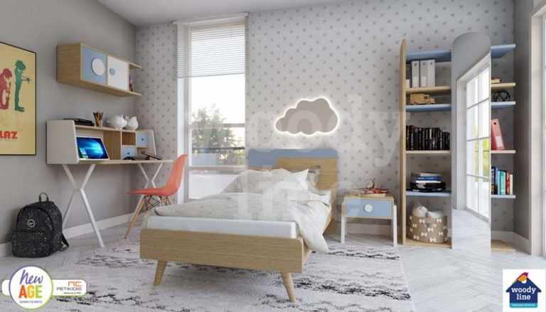Παιδικό & εφηβικό δωμάτιο Κύθηρα 1 με κρεβάτι, κομοδίνο, γραφείο & βιβλιοθήκη. Διατίθεται σε μεγάλη ποικιλία χρωμάτων.