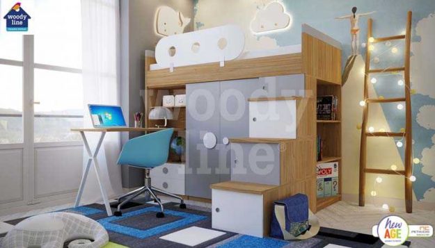 Κλασική Τραπεζαρία Παιδικό Δωμάτιο Κως με Ντουλάπα & Γραφείο