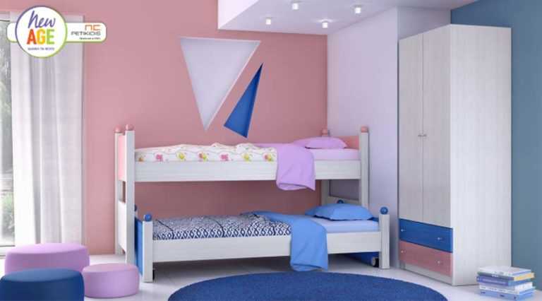 Παιδική & εφηβική χαμηλή κουκέτα Βότσαλο 4. Διατίθεται σε μεγάλη ποικιλία χρωμάτων.