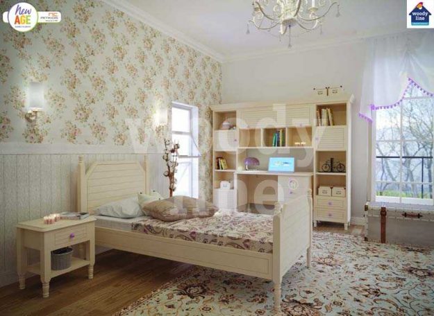 Κλασική Τραπεζαρία Παιδικό Δωμάτιο με Κλασικό Κρεβάτι & Γραφείο