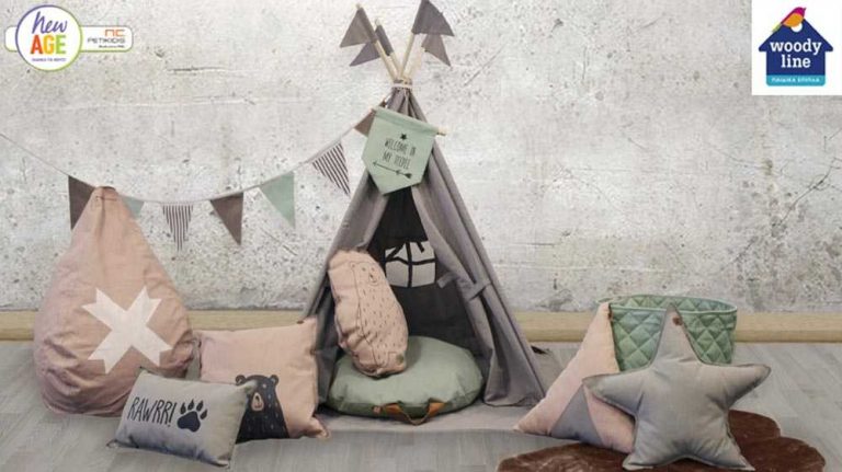 Παιδική Σκηνή, Πουφ και μαξιλάρια για ατελείωτες ώρες δημιουργικού παιχνιδιού.