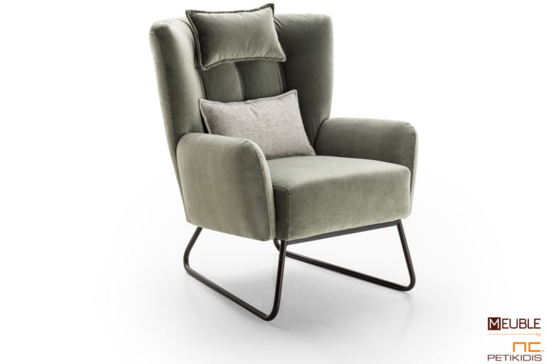 Πολυθρόνα Public με μεταλλική σταθερή βάση με βελούδινο αλέκιαστο ύφασμα.