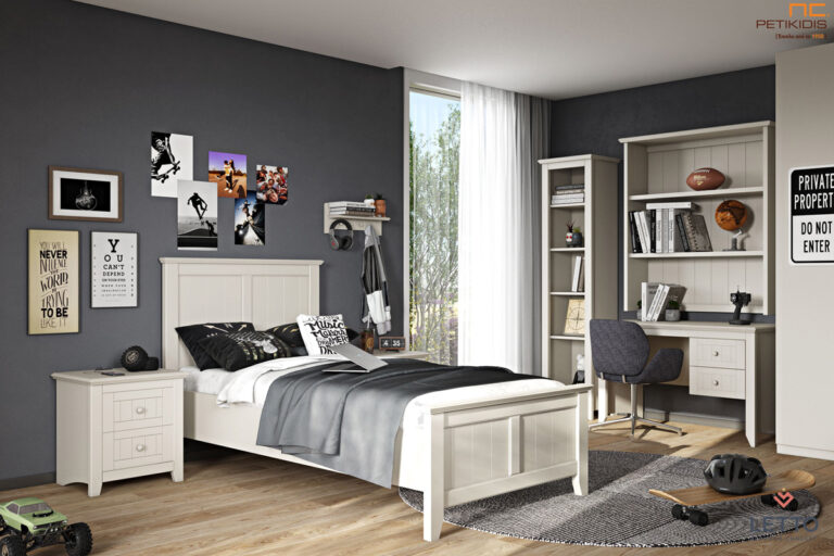 Παιδικό δωμάτιο Ισαβέλλα σε λευκή λάκα. Κλασικό και country style. Διατίθεται σε μεγάλη ποικιλία χρωμάτων.