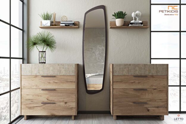 Κλασική Τραπεζαρία syrtariera sicilia nabuk collection lightbrownrusticoak letto 12 epiplopetikidis