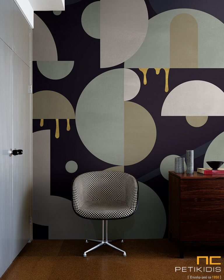 Ταπετσαρία τοίχου σε μορφή πάνελ. Urban geometric sixties style. Οι διαστάσεις του πάνελ προσαρμόζονται σύμφωνα με τον τοίχο που πρόκειται να τοποθετηθεί.