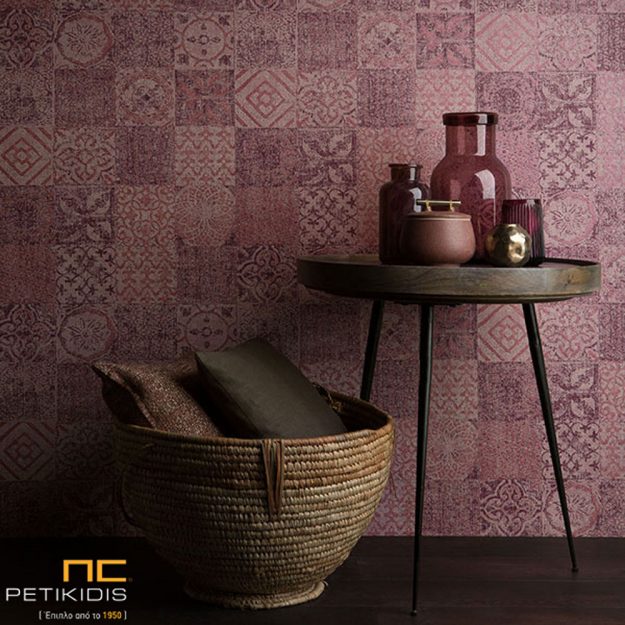 Κλασική Τραπεζαρία wallpaper passenger tp21291 tetragwna roz mov metallic ethnik style