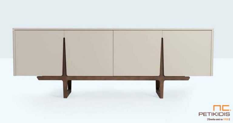 Μπουφέ Franko από λάκα και δρυς με κεραμικό καπάκι.