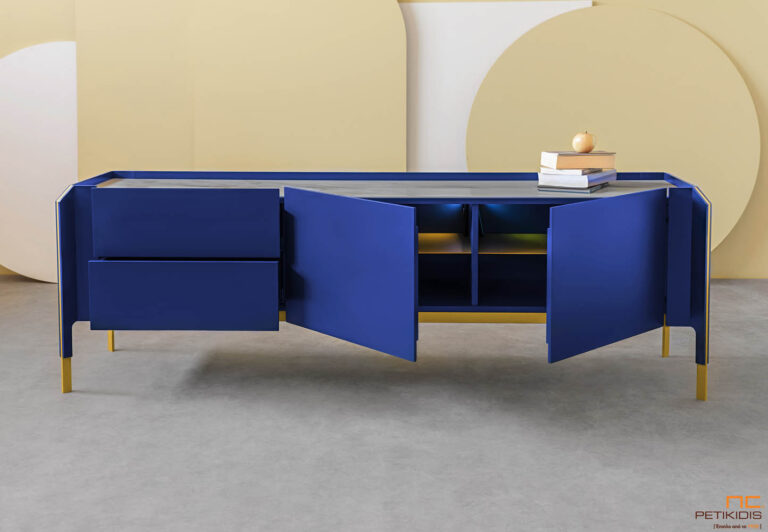 Μπουφέ Lenk. Εμπνευσμένος από τη γεωμετρική αυστηρότητα της δεκαετίας του 1950 και την κομψότητα του Ιταλικού haute couture σχεδιασμού, o μπουφές LENK αποτυπώνει την υψηλής ποιότητας δεξιοτεχνία της παραγωγής μας και το καινοτόμο design.