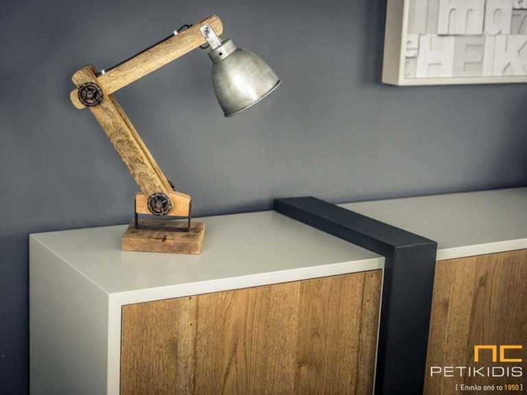 Μπουφές Cube Λάκα Ξύλο Ρουστίκ Δρυς με Μεταλλικά Πόδια