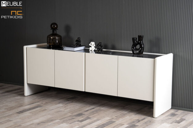 Μπουφέ Loft με δύο μεγάλα ντουλάπια για αποθήκευση. Συνδυάζει τη λάκα με κεραμικό με απόλυτη αρμονία και διατίθεται σε μεγάλη ποικιλία χρωμάτων και διαστάσεων.