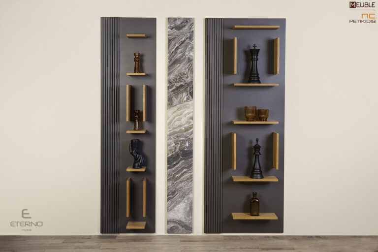 Εντυπωσιακή και minimal σύνθεση τοίχου Twin. Οι κάθετες και οριζόντιες επιφάνειες των ραφιών καθώς και το κεραμικό στοιχείο κάνουν την twin την ιδανική προσθήκη για το σαλόνι σας. Διατίθεται σε ποικιλία χρωμάτων.