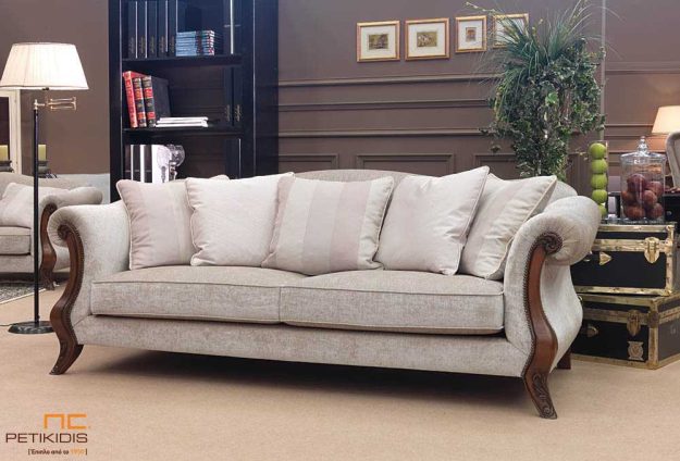 Κλασική Τραπεζαρία Κλασικό Σαλόνι Maxim από Ξύλο Οξιάς & Πεταχτά Μαξιλάρια Πλάτης