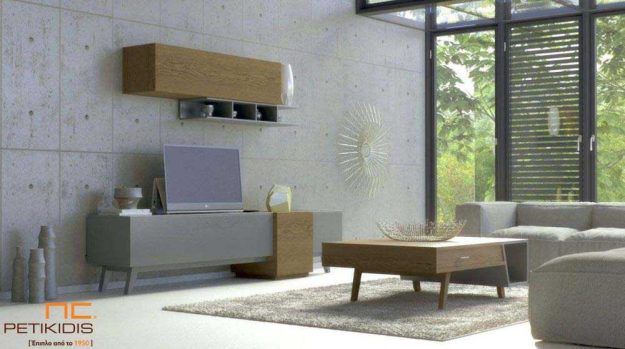 Κλασική Τραπεζαρία Σύνθεση Como από ξύλο δρυς και λάκα.