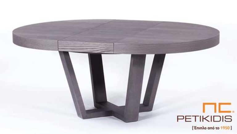 Τραπέζι Rottora T147 ροτόντα με δυνατότητα προέκτασης. Κατασκευάζεται από ξύλο δρυς.