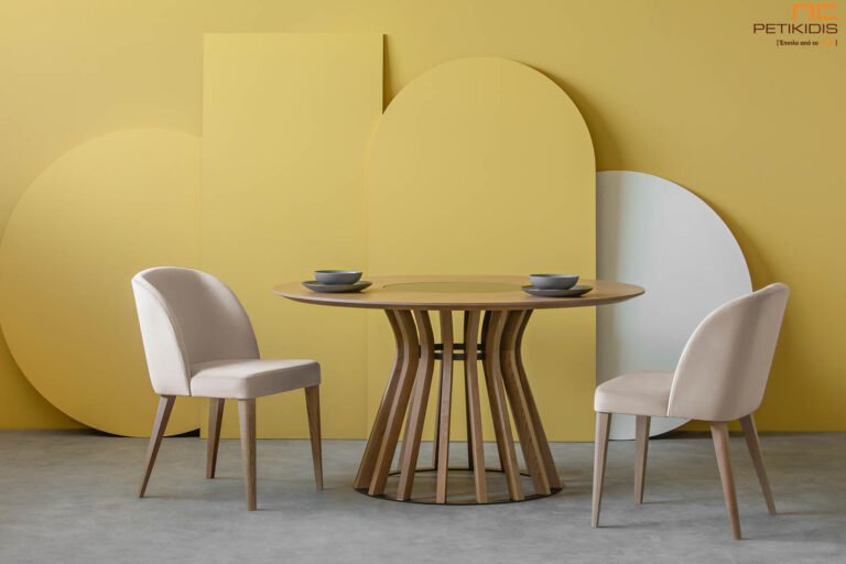 Το Cludo είναι ένα υπέροχο χειροποίητο, στρόγγυλο τραπέζι με βάση κατασκευασμένη από μασίφ ξύλο μέλιου. Επιλέξτε την επιφάνεια με κεραμικό ή ξύλο, ανάλογα με τι ανάγκες της εσωτερικής σας διακόσμησης. Δυνατότητα επιλογής χρωμάτων. Κατάλληλο τόσο για οικιακή αλλά και για επαγγελματική χρήση.