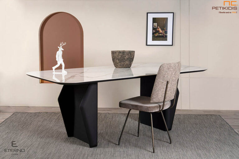 Τραπέζι Desire με συνδυασμό γκοφρέ λάκα και κεραμικό καπάκι. Μοντέρνο και minimal μπορεί να κατασκευαστεί σε μεγάλη ποικιλία χρωμάτων και διαστάσεων.