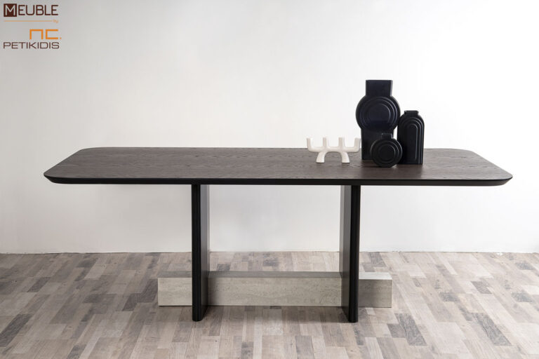 Τραπέζι Solid από ξύλο δρυς, λεπτομέρεια λάκας και κεραμικό υλικό. Μοντέρνο και minimal διατίθεται σε μεγάλη ποικιλία χρωμάτων και διαστάσεων.