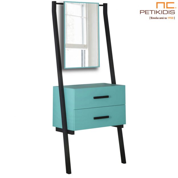 Έπιπλο εισόδου, κονσόλα Bruce από ξύλο και λάκα. Διαθέτει δυο συρτάρια και καθρέπτη. Ένα «εύκολο» μικροέπιπλο που μπορεί να τοποθετηθεί στην είσοδο του σπιτιού, στο καθιστικό και στην κρεβατοκάμαρα.