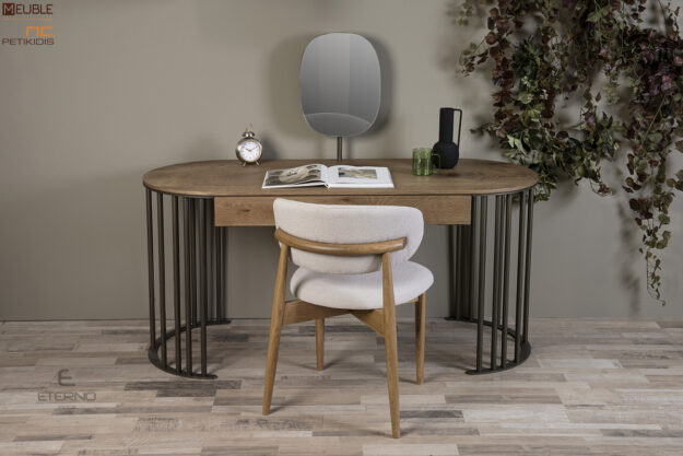 Γραφείο shape. Μοντέρνος και έξυπνος σχεδιασμός κατασκευασμένη από ξύλο δρυς, λάκα, μεταλλικό σκελετό και καθρέφτη. Κατασκευάζεται και χωρίς καθρέφτη.