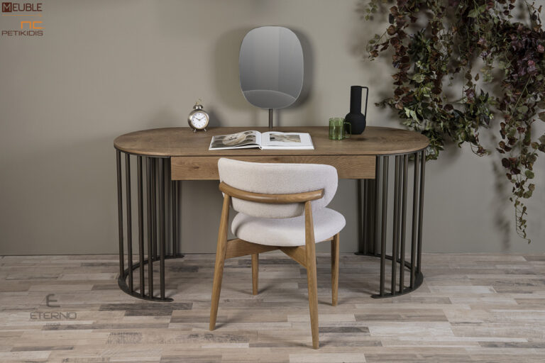 Γραφείο shape. Μοντέρνος και έξυπνος σχεδιασμός κατασκευασμένη από ξύλο δρυς, λάκα, μεταλλικό σκελετό και καθρέφτη. Κατασκευάζεται και χωρίς καθρέφτη.