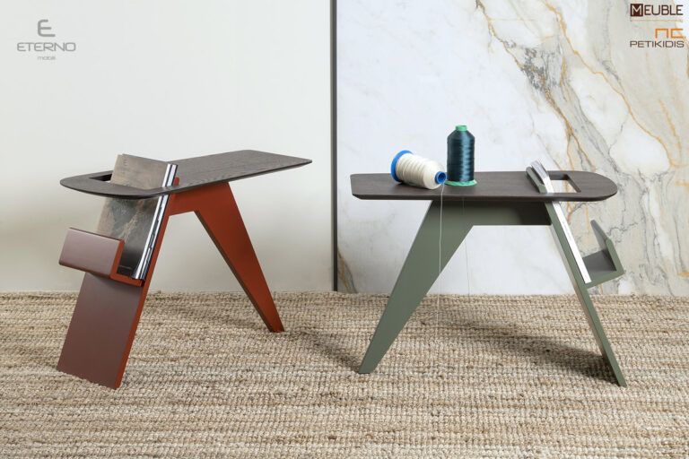 Ακολουθώντας το σύγχρονο design το βοηθητικό τραπεζάκι Happy προσαρμόζεται στο χώρο ακολουθώντας τις ανάγκες της σύγχρονης ζωής. Κατασκευασμένο από ξύλο δρυς ρουστίκ σε συνδυασμό με λάκα και με τη δυνατότητα επιλογής χρωμάτων.