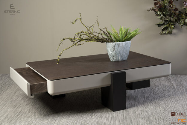 Τραπέζι σαλονιού Lobby με συρτάρι. Έξυπνος και μίνιμαλ σχεδιασμός. Ξύλο δρυς και λάκα με δυνατότητα επιλογής χρωμάτων.