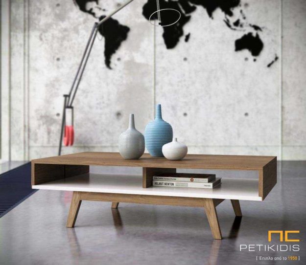 Κλασική Τραπεζαρία Τραπεζάκι σαλονιού Casa από ξύλο καρυδιάς και λάκα.Ιδανικό για μικρούς χώρους.