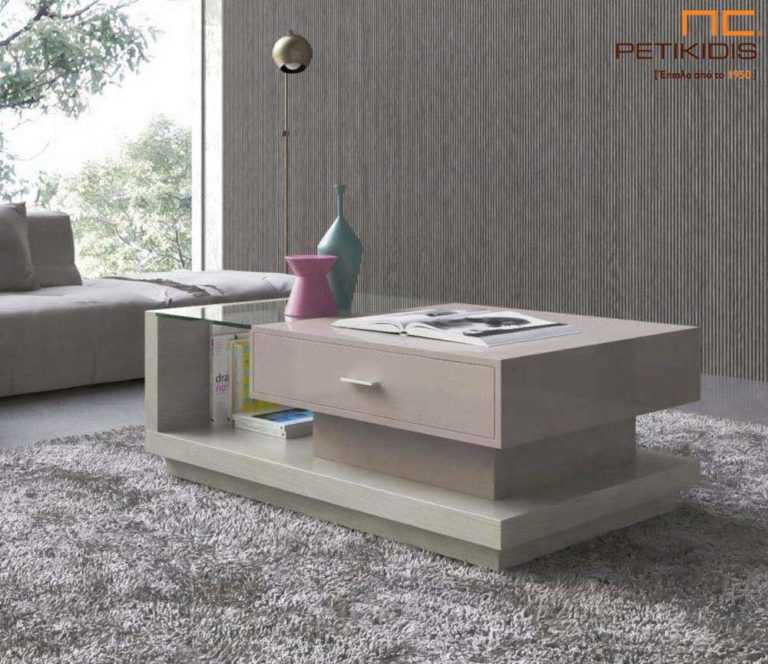 Τραπεζάκι σαλονιού Loft από λάκα δύο αποχρώσεων.Διαθέτει ένα μεγάλο συρτάρι.