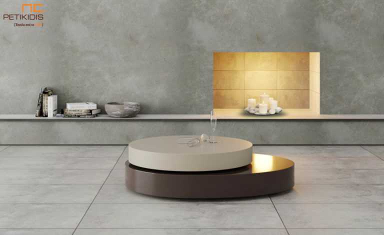 Τραπεζάκι σαλονιού Ola σε δύο αποχρώσεις λάκας σε οβάλ σχήμα.