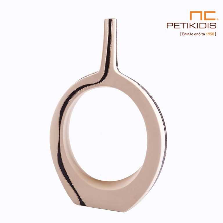 Επιτραπέζιο Διακοσμητικό Βάζο Κεραμικό Μπεζ