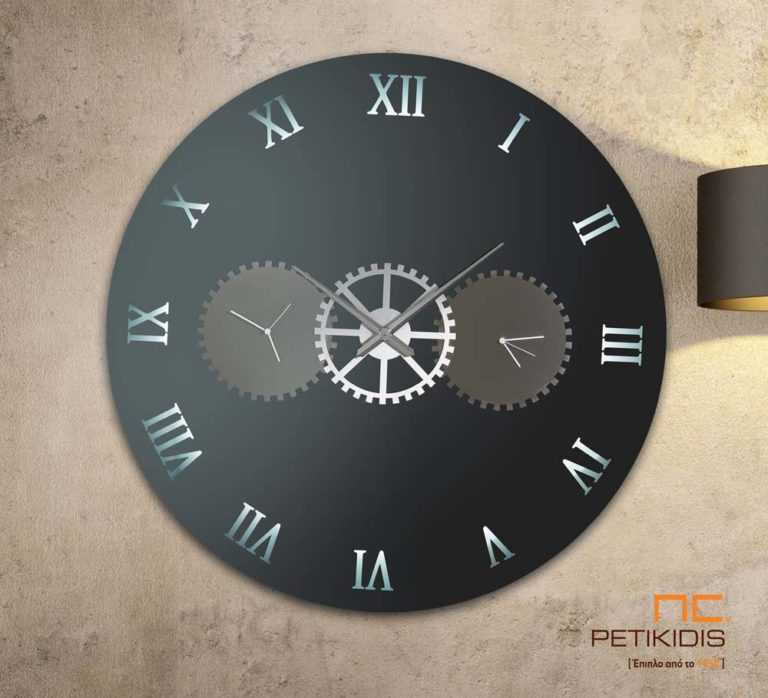 Στρογγυλός Καθρέπτης Τοίχου με 3 Ρολόγια -S180