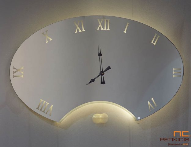 Οβάλ επιτοίχιο ρολόι καθρέφτης εκκρεμές με φωτισμό- Μ70