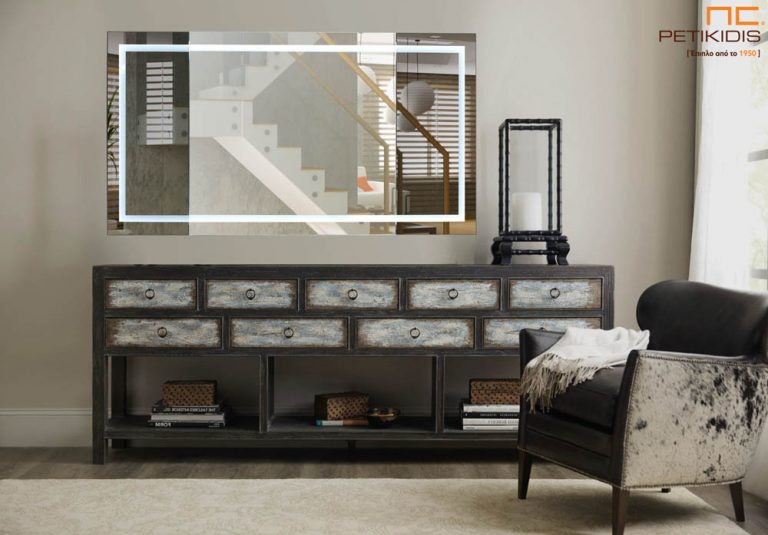 Παραλληλόγραμμος επιτοίχιος καθρέφτης με φωτισμό- M100