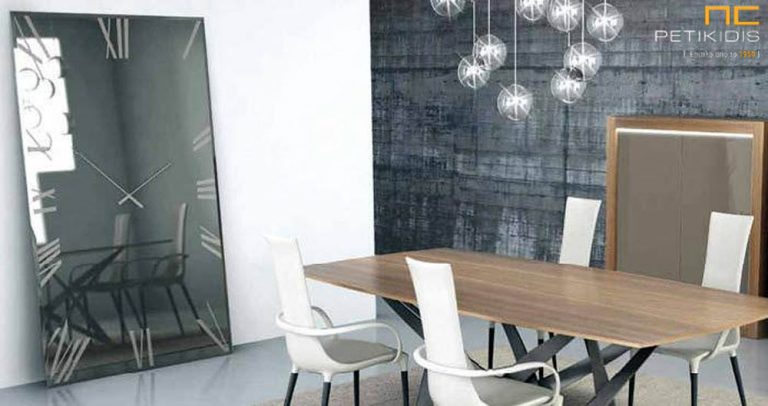 Παραλληλόγραμμος επιτοίχιος καθρέφτης-ρολόι με φωτισμό- X529