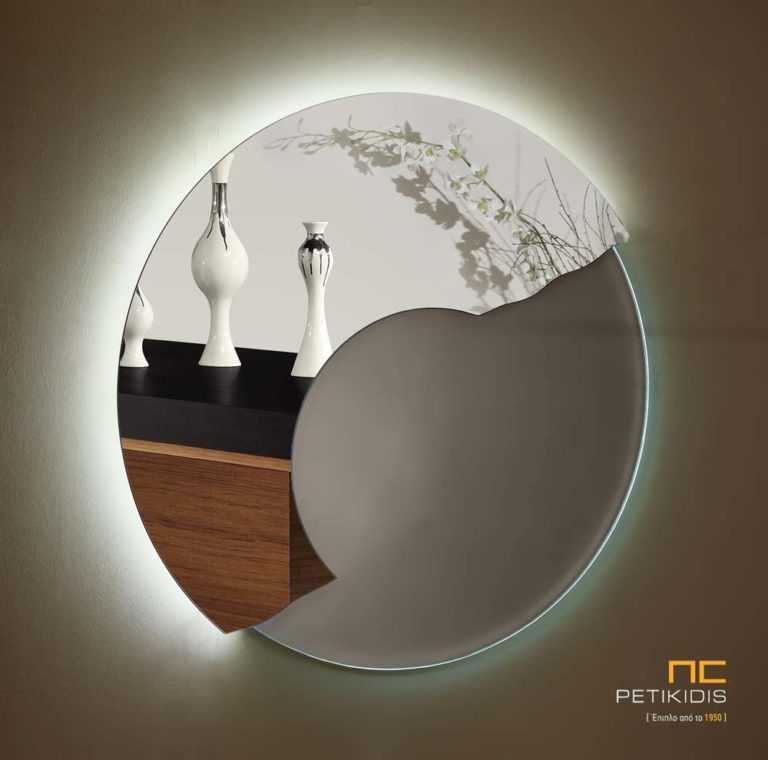Επιτοίχιος στρογγυλός φωτιζόμενος καθρέπτης- S203