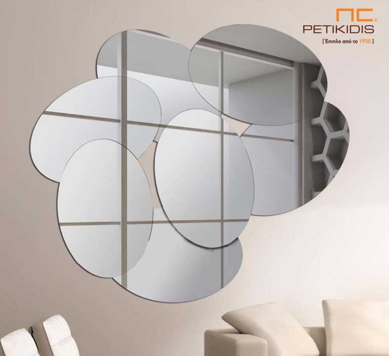 Επιτοίχια σύνθεση με καθρέφτες βότσαλα - S200