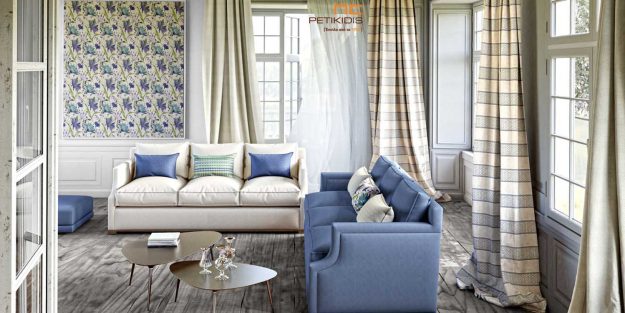 Κλασική Τραπεζαρία Μονόχρωμοι Καναπέδες