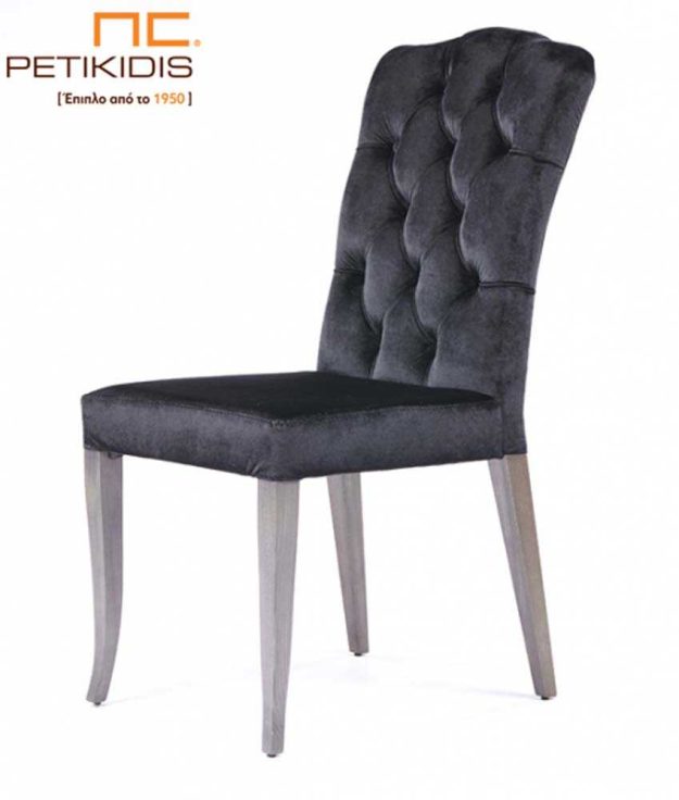 Κλασική Τραπεζαρία Καρέκλα (n163k) με Πλάτη Καπιτονέ & Πόδια από Οξιά