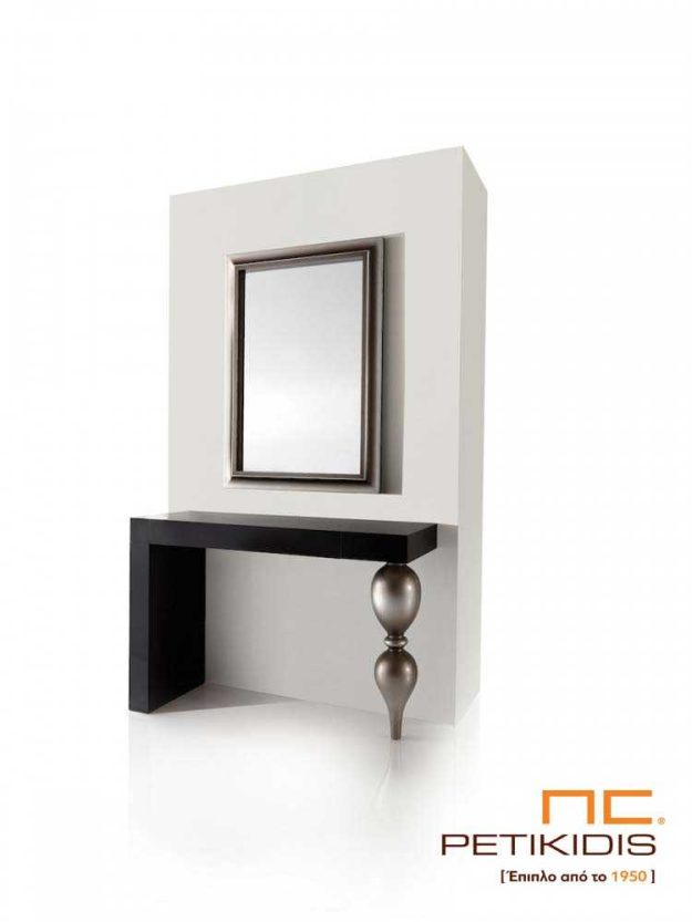 Κλασική Τραπεζαρία Κονσόλα Beluga από Ξύλο Δρυ & Πατίνα