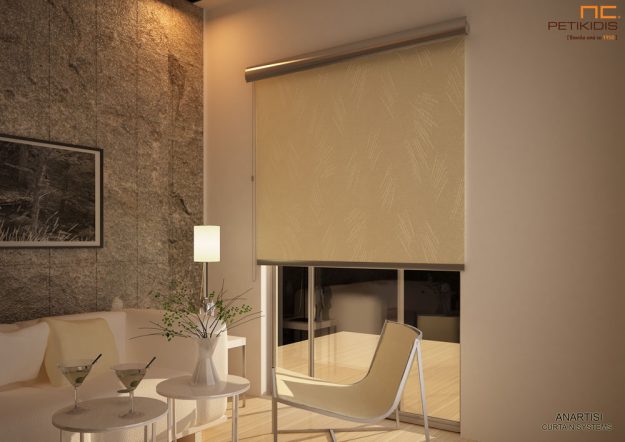 Κλασική Τραπεζαρία kourtina roler me metoph mpez me sxedio xeirokinhto anartishs