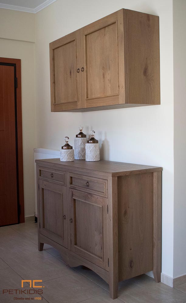 Κλασική Τραπεζαρία Ρουστίκ Έπιπλο Εισόδου & Κρεμαστό Ντουλάπι